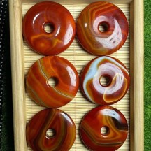 Warring States Red Agate High Glossy Surface 50mm Peace Buckle Vajra Bodhi