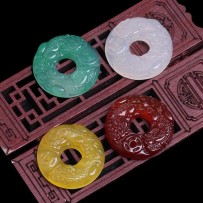 Agate Chalcedony Pixiu Peace Buckle Pendant