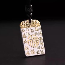 999 sterling silver peace and happiness pendant necklace