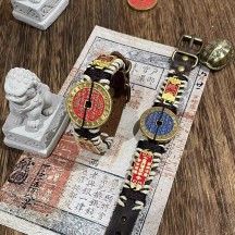 Daoxin Yongheng Mountain Ghost Coin First Layer Leather Bracelet