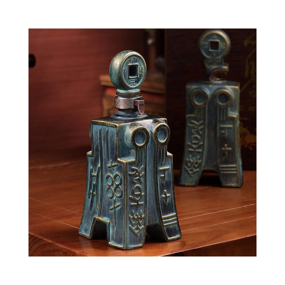 Ancient coin ceramic wine bottle sealed white wine empty bottle imitating bronze coin shape Ancient coin ceramic wine bottle sealed white wine empty bottle imitating bronze coin shape