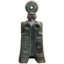 Ancient coin ceramic wine bottle sealed white wine empty bottle imitating bronze coin shape