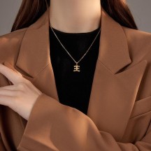 Sterling silver surname necklace Chinese character surname pendant