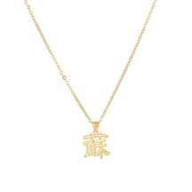 Sterling silver surname necklace Chinese character surname pendant