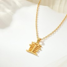 Sterling silver surname necklace Chinese character surname pendant
