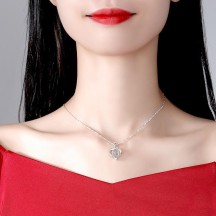 520 Valentine's Day Sterling Silver Customized Love Engraved Necklace