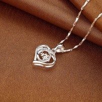 520 Valentine's Day Sterling Silver Customized Love Engraved Necklace