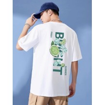 Get rich short-sleeved funny Chinese characters clothes personality text half-sleeve fun culture