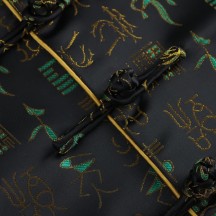 Spring and Autumn Chinese Style Stand-up Collar Oracle Gold-stamped Jacquard Handmade Jacket