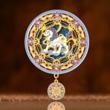 Dunhuang Three Rabbits with Ears Quicksand Luminous Metal Fridge Magnet