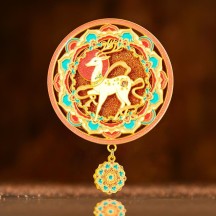 Dunhuang Three Rabbits with Ears Quicksand Luminous Metal Fridge Magnet