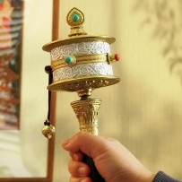 Hand crank wheel ornaments decorative crafts copper relief hand crank base