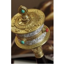 Hand crank wheel ornaments decorative crafts copper relief hand crank base