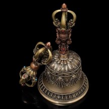 Tibetan relief copper-cast vajra bell pestle five-pronged phurba vajra dagger craft ornaments
