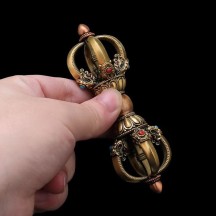 Tibetan relief copper-cast vajra bell pestle five-pronged phurba vajra dagger craft ornaments